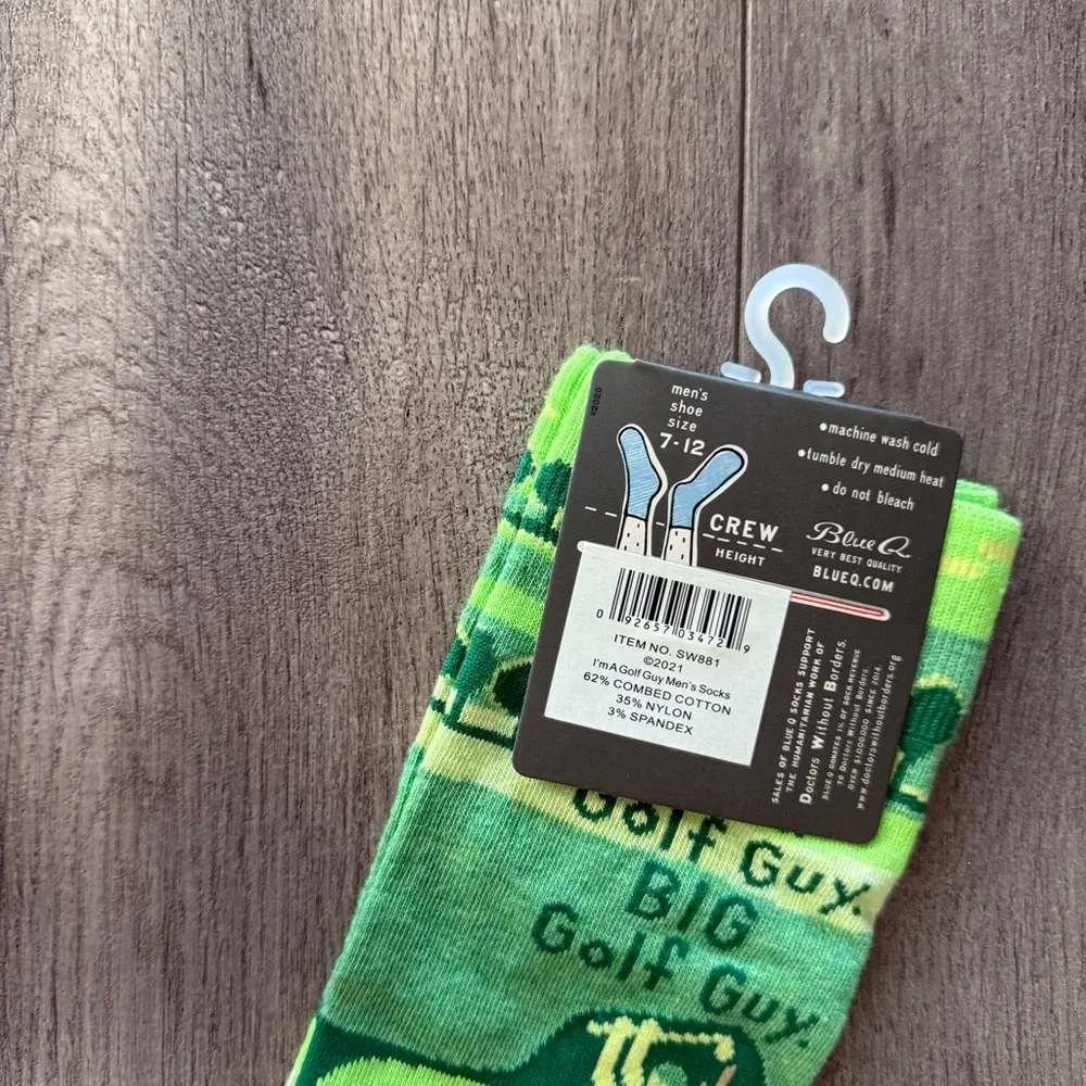 New Men's Blue‎ Q Big Golf Guy Green Socks